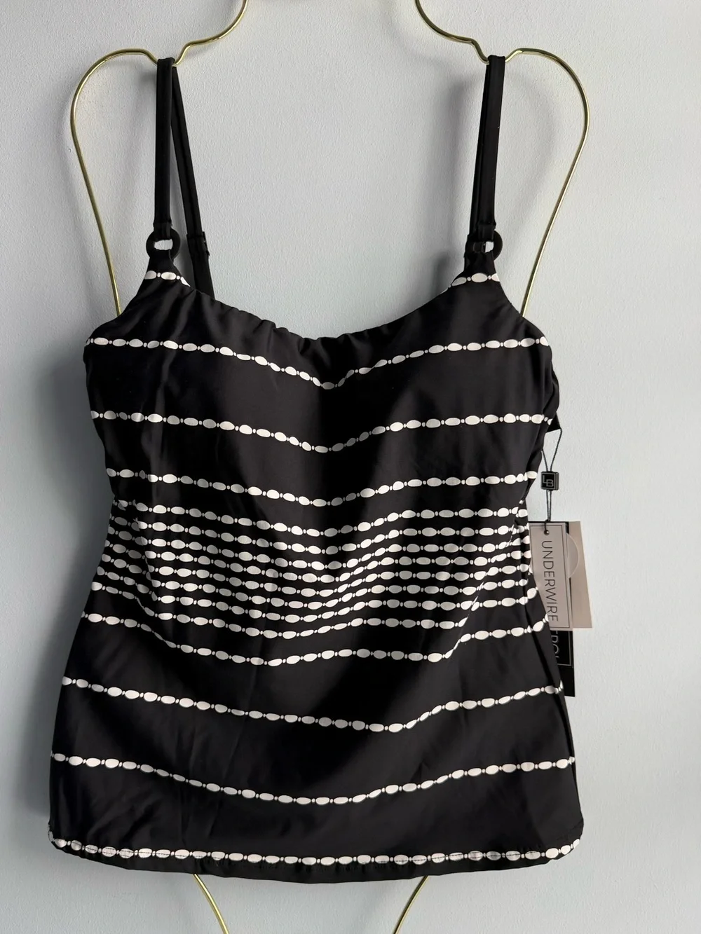 La Blanca Women’s Black & White City Lights Tankini Swim Top Size 6